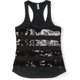 thumbnail image 1 of Aeropostale - Camiseta sin mangas con espalda cruzada y rayas de lentejuelas para mujer, negro, XS, 1 of 1