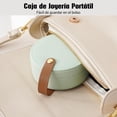thumbnail image 4 of Organizador Portátil de Joyería de Viaje, Caja de Joyería, Organizador de Joyas, Caja de Almacenamiento para Joyería, Joyero de Viaje para Anillos, Pendientes, Pulseras, Collares, Verde, 4 of 4