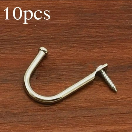 

10pcs With Screw Iron Hooks Wall Door Kitchen Sticky Hanger Holder Mini Hook