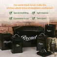 thumbnail image 2 of Hot Sale X649 Black Metal Home Kitchen Gifts Bread Bin/Box/Container Biscuit Tea Coffee Sugar Tin Canister Set (Black), 2 of 3