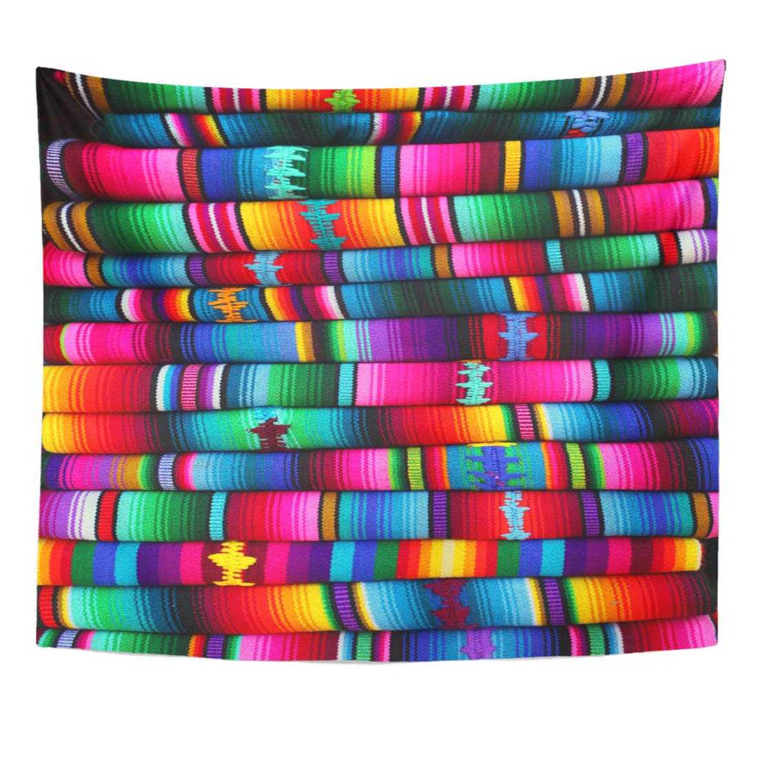 UFAEZU Hispanic Colorful Blankets from Guatemala Color Mayan Wall Art