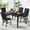 Black & Black, variant on LinkRomat Dining Table Set for 4,Faux Marble Kitchen Table Set with 4 Leather Chairs,Modern Dinner Table Set for Small Spaces,Black & Black