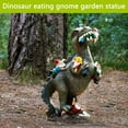 thumbnail image 6 of Garden Gnome Statues Outdoor Decor Dinosaur Eating Gnomes Garden Art Decoration, 6 of 6