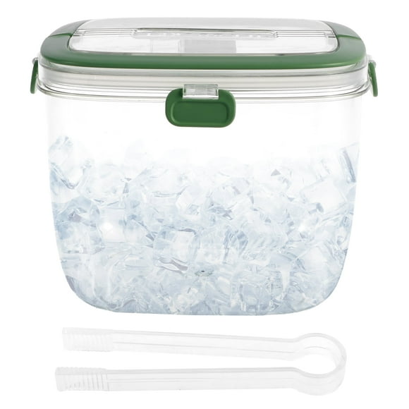 Jetcloudlive Cubo de Hielo con Tapa y Pinza Sellada, Contenedor de Cubo de Hielo con Asa, Cubo de Hielo de 5L, Cubo de Vino Portátil, Contenedor de Almacenamiento de Hielo Multifuncional para Cóctele
