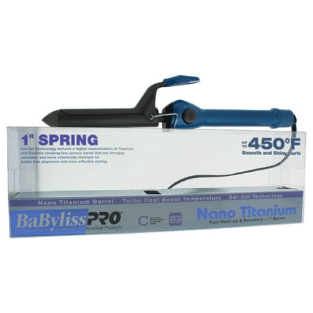 BaBylissPRO Nano Titanium Spring Curling Iron, 1.0u0022