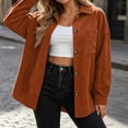 thumbnail image 5 of Sevevn Women's Corduroy Shirt Shacket for Women Fall Jacket Long Sleeve Button Down Blouses Coffee M, 5 of 6