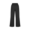 thumbnail image 5 of FAIWAD Women's Wide Leg Pants High Elastic Waisted Button Business Work Trousers Long Straight Pants, 5 of 6