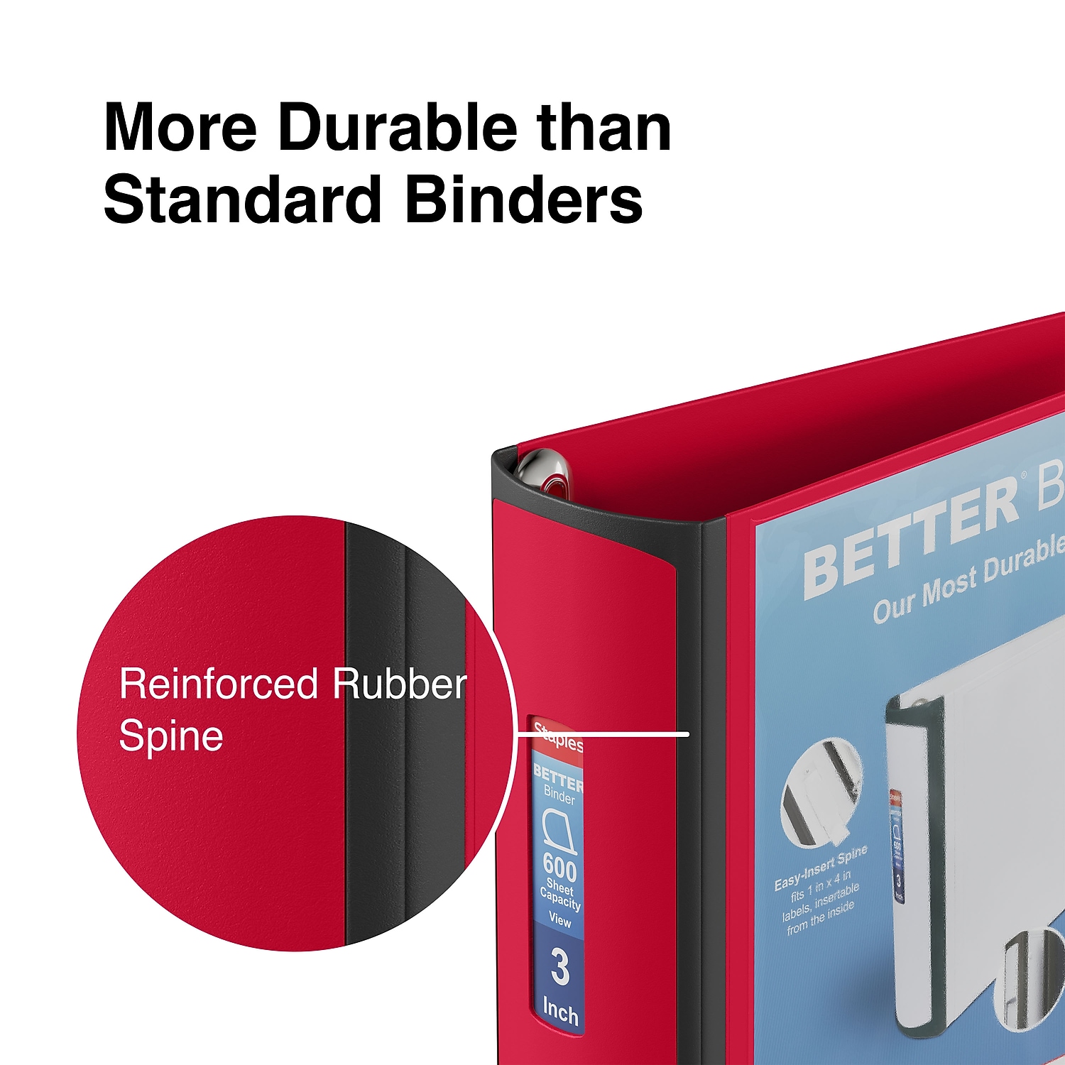 Staples 3" 3-Ring Better Binder Red 2/Pack ST55893-CCVS