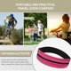 thumbnail image 5 of Riñonera deportiva elástica, riñonera con bolsillo con doble cremallera, riñonera impermeable para correr, rosa, 5 of 5