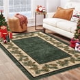 thumbnail image 6 of Yesurprise 10'x13' Christmas Border Area Rugss - Washable Green Area Rugs with Pinecorn Xmas Decor, Non Slip Soft Carpet for Living Room, Bedroom, Nursery, 6 of 8