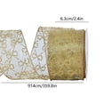 thumbnail image 2 of Gold Trim Sheer Ribbon with Wired Edges, Metallic Stripe Organza Gift Wrapping Ribbon for Christmas Wreath Tree DIY Holiday Craft 359.8in, 2 of 5