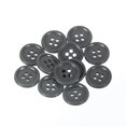 thumbnail image 1 of Mibo 12pcs Round Melamine Buttons with Rim - 24L(15mm) - 4 Hole - Grey, 1 of 2