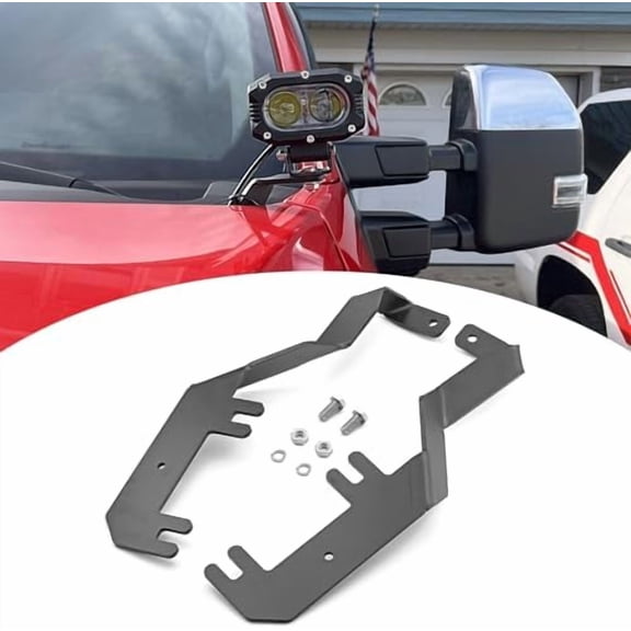 Upper Hood Hinge Ditch LED Light Mount Brackets Compatible with Ford F250/F350/F450/F550 Super Duty 2017-2022