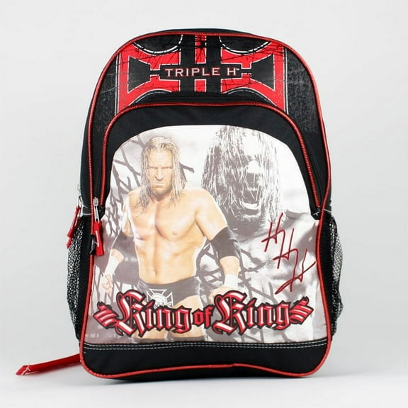 WWE Unisex Polyester Backpack with Triple H on the Front, Black
