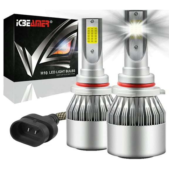 ICBEAMER H10 9140 9145 Fog Light Bulbs LED COB Canbus Super White 12V 6000K 40W 8000 Lumens Bulbs Lamps [Pack of 2 pcs]