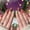 B, variant on Christmas Christmas Tree Snowflake Star Medium Long Square Acrylic Press On Nails, Holiday Fake Nails, 24 Pcs Reusable Glue On False Nails Set for Xmas Party New Year Winter Festive Manicure Supplies