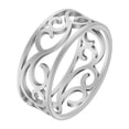 thumbnail image 5 of Flower of Life Ring Vintage Hollow Stainless Steel Couple's Commitment Ring, 5 of 5