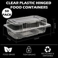 thumbnail image 2 of 50Pack Disposable Clear Plastic Hinged Food Containers with Lids, Loaf Containers Take Out Hoagie Boxes for Sandwich Cake Salad Pasta Cookies, 2 of 7