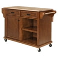 thumbnail image 6 of Kitchen Island Cart with Large Storage Cabinet and drawers on Wheels or Solid Wood Cabinet Feet, Rubberwood Countertop and Drop Leaf Breakfast Bar, Greenguard Gold Certified, Mahogany, 6 of 25