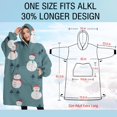thumbnail image 4 of Oversized Wearable Blanket Hoodie,Blue Christmas Snowman Pattern Sherpa Blanket Hoodie with Super Pockets,Super Warm Fuzzy Pullover for Women & Men, 4 of 6
