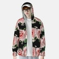 thumbnail image 2 of Kdxio Pink Roses Print Women Men Sun Protection UPF 50+ Jackets Zip Up Long Sleeve Hoodie Hiking Lightweight with Pockets, 2 of 7