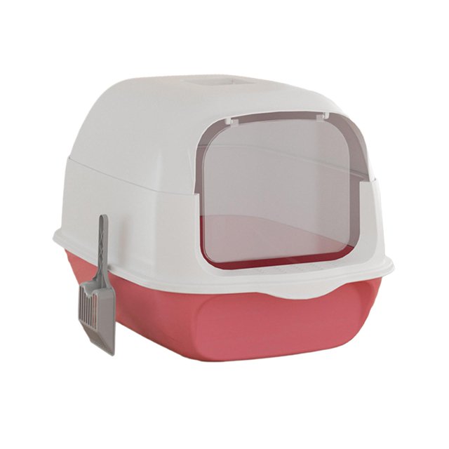 BELOVING Enclosed Cat Litter Tray High Capacity for Small Animals Rabbit Potty Toilet Cyan