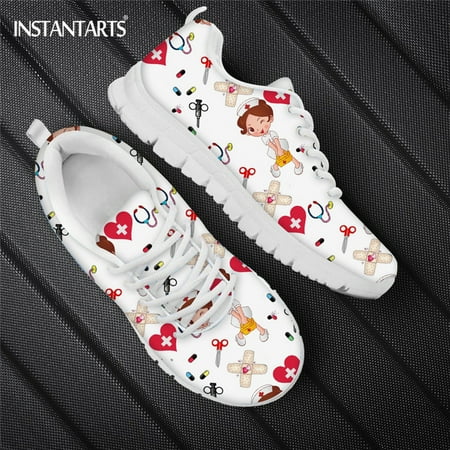 

Cute Hospital Nurse Design Casual Shoes For Women Lace Up Woman Flats Women s Comfortable Nursing Shoes Luxury Designer Sneaker