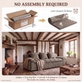 thumbnail image 5 of LUCKHAO 71" Corduroy Frameless Foam Sofa, No Assembly 3-Seat Couch for Small Spaces with 3 Pillows, Camel, 5 of 9