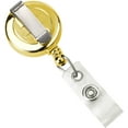 thumbnail image 3 of Gold Retractable Badge Reel with Belt Clip - Shiny Brassy Metallic Bling Card Extender for Access Card or Key by Specialist ID, 3 of 3