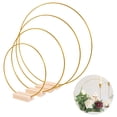 thumbnail image 2 of Metal Floral Hoop Circle Ring Frame DIY Wreath Flower Garland Hanging Ornament Wood Card Holder Wedding Party Table Centerpiece, 2 of 5