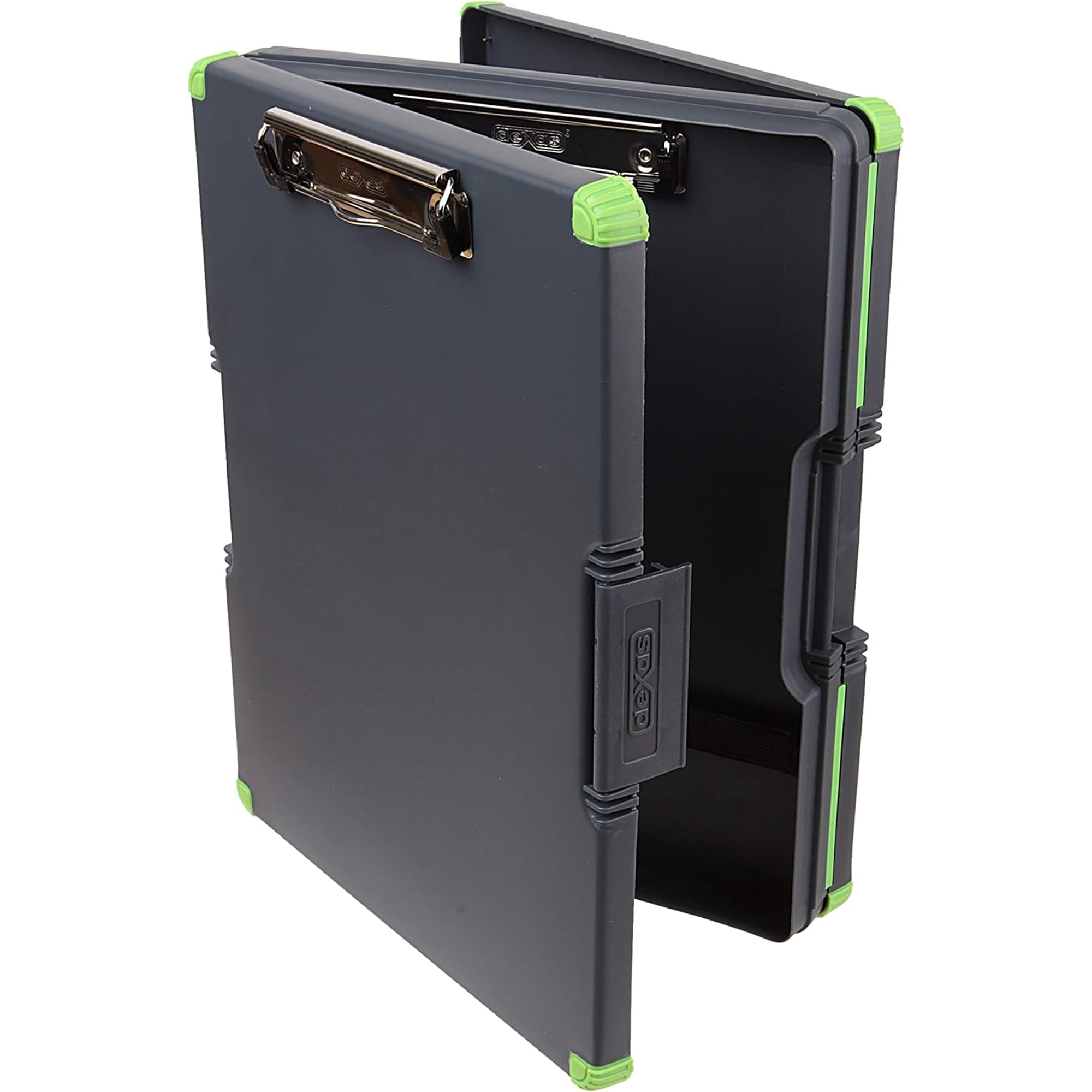 Dexas Duo Clipcase, Double Sided Clipboard Design, 13” x 10", Gray/Green