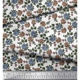 thumbnail image 3 of Soimoi Silk Fabric Leaves & Floral Block Printed Fabric 1 Yard 42 Inch Wide, 3 of 3