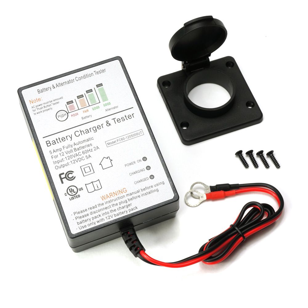 Replacement 12v 5ah Charger For Trailer Breakaway Kit With Led Indication For Electric Brakes Easy Install Chrome Battery Walmart Com Walmart Com