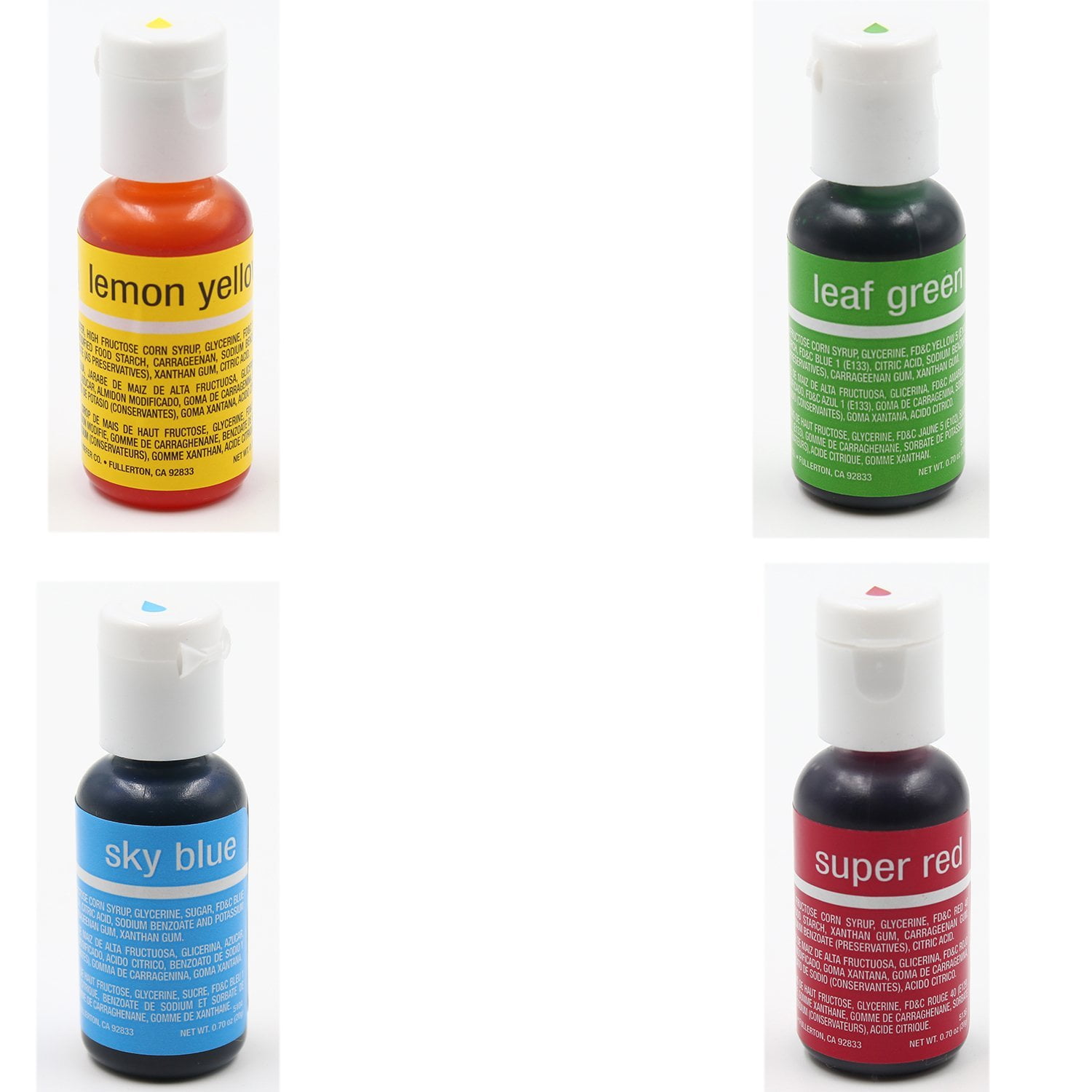 Food Coloring Liqua-Gel - 12 Color Variety Kit in .75 fl. oz. 20ml Bottles