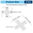 thumbnail image 3 of Uxcell Paquete de 10 Conectores de Luz LED RGB de 4 Pines de 10 mm en Forma de X para Luces de Tira 5050 2835 Iluminación DIY [Blanco], 3 of 6