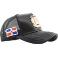 thumbnail image 3 of Dominican Republic Emblem PU Leather Meshback Snapback, 3 of 6