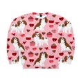 thumbnail image 3 of PENGXIANG Femmes Chemises Casual Col Rond Manches Longues Pull Tops Mode Amour Coeur Graphique Sweatshirt, 3 of 5