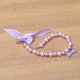 thumbnail image 5 of Collar para mascotas con colgante de cristal, hermoso collar con lazo y perlas (morado claro y blanco)., 5 of 5