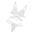 thumbnail image 2 of Summer Thin  Lace Perspective Bikini Set Ropa de playa - Rojo XL, XL blanco Yuyangstore traje de baño de bikini de mujer, 2 of 8