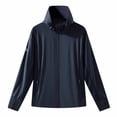 thumbnail image 3 of Zivyakyron Long Sleeve Windbreaker Jackets for Men Zip up Lightweight Quick Dry Rain Hooded Outdoor Jackets Loose Plain Blue XL, 3 of 7