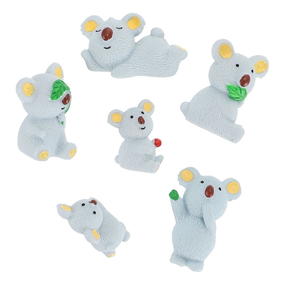 ADDHAT Set of 6 Mini Small Animal Figurines for Flowerpot, Lawn, and Garden Decoration - Mixed Styles Included