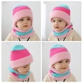 thumbnail image 3 of EnJoCho Toddler Kids Boys Girls Beaniess Hat Scarf Set Winter Warm Cute Striped Knit Cap Neck Warmer Cute Fashion Casual Outdoor Set, 3 of 3