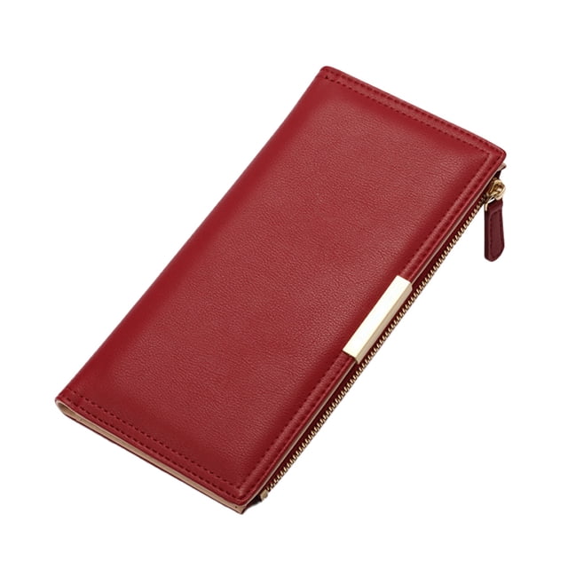 Cartera larga Laklulu con múltiples ranuras para tarjetas, cartera con cremallera