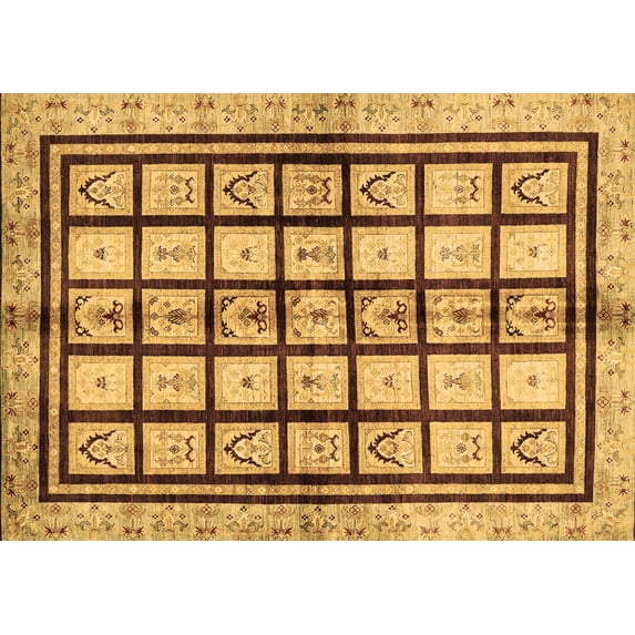 Ahgly Company Indoor Rectangle Abstract Brown Modern Area Rugs, 2' x 4'