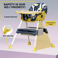 thumbnail image 5 of XunKA 4-in-1 Convertible High Chair for Babies and Toddlers, Baby High Chair with Double-Layer Dinner Plate and Toy Rack, for 6-36 Months, Yellow, 5 of 10