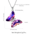 thumbnail image 6 of Purple Butterfly Necklace Amethyst February Birthstone Necklace Pendant Sterling Silver Jewelry Women Birthday Mother's Day Gifts Juwaliy, 6 of 8