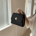 thumbnail image 3 of Adecuado para mujeres que buscan una bolsa pequeña con hebilla de perla, de moda, con cadena, para hombro y bandolera. Negro, 3 of 5
