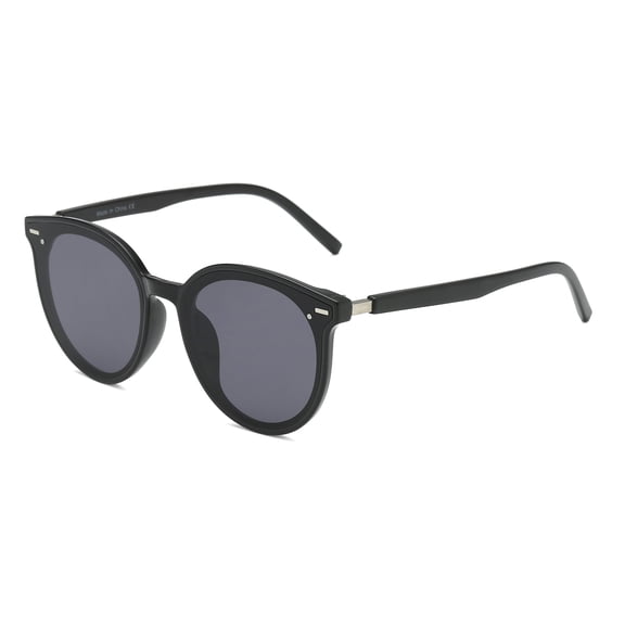 Black Thick Frame Square Sunglasses - Dark Lens UV Protection Classic Daily Eyewear