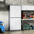 thumbnail image 4 of AUHUP 4 Doors Garage Storage Cabinets with 3 Adjustable Shelves, 71"H Locking Steel Storage Cabinet for Home Office, Garage,Warehouse,Workshop (Gray White), 4 of 8