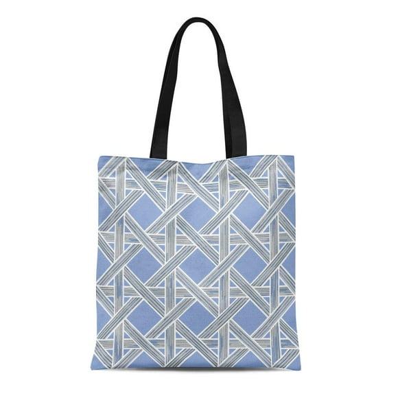 NUDECOR Canvas Tote Bag All Basket Weave Pattern Over Rattan Accessory Bamboo Bunting Reusable Shoulder Grocery Shopping Bags Handbag